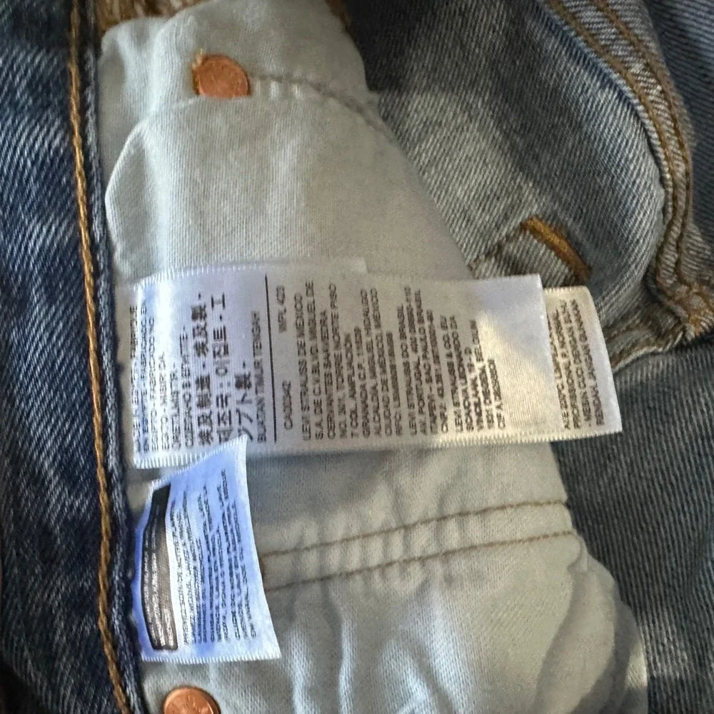 Levi's 501 Mens‎ W34 L32 Button Fly Straight Leg Blue Denim Jeans